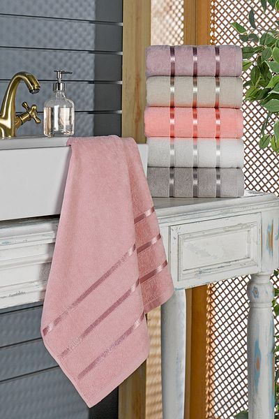 Semecca Δαχτυλίδι Velvet Floss Soft 6 τεμαχίων (ΠΟΥΝΤΡΑ-ΛΙΛΑ-ΚΡΕΜΑ-ΡΟΔΙ-ΛΟΥΛΟΥΔΙ-ΛΕΥΚΟ-ΑΝΟΙΧΤΟ ΓΚΡΙ) Σετ πετσετών