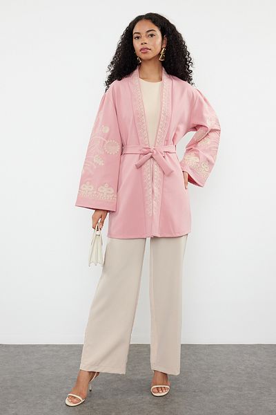 Trendyol Modest Gewebte Mütze aus getrockneten Rosen - Ferace/Kimono TCTSS24KF00018