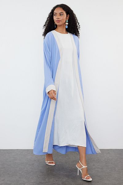 Trendyol Modest Lilac Blocked Long Abaya - Χωρίς φόρεμα, One Piece Cap & Ferace TCTSS24KF00009