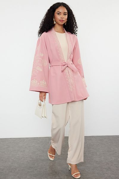 Trendyol Modest Gewebte Mütze aus getrockneten Rosen - Ferace/Kimono TCTSS24KF00018