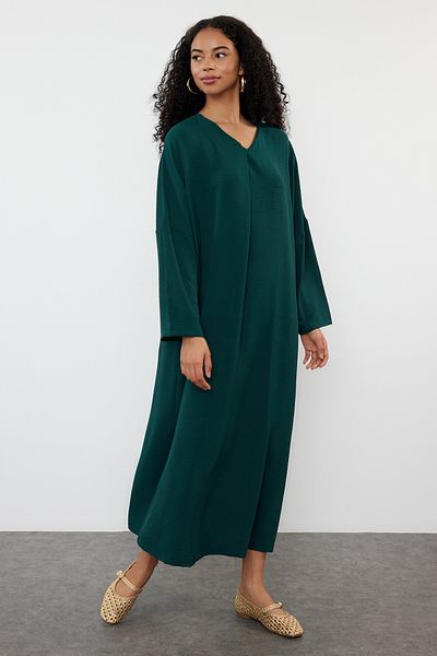 Trendyol Modest Зелена ткана сукня Aerobin TCTSS24EB00253