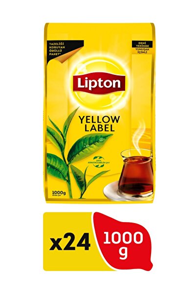 Lipton 24 عبوة من شاي ليبتون العلامة الصفراء 1000 جرام