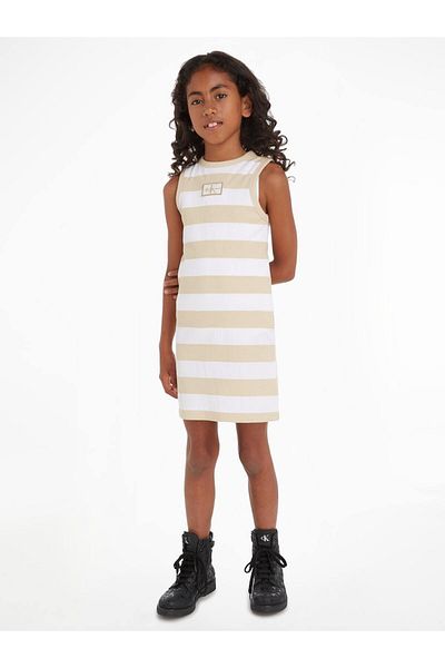 Calvin Klein Jeans White Girl's Dress - IG0IG019720FA