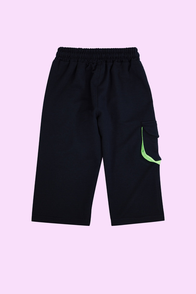 TRENDYOLKIDS Boy's Navy Knitted Capri Shorts - Printed, TKDSS24SR00003