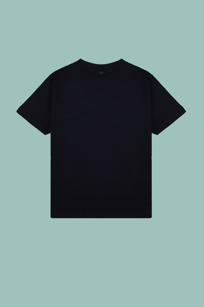 TRENDYOLKIDS Πλεκτό μπλουζάκι για αγόρι - Ναυτικό, εμπριμέ, TKDSS24TS00026