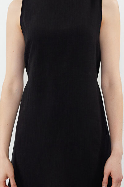 Trendyol Collection Black Belted Straight Cut Mini Woven Dress TWOSS24EL00938