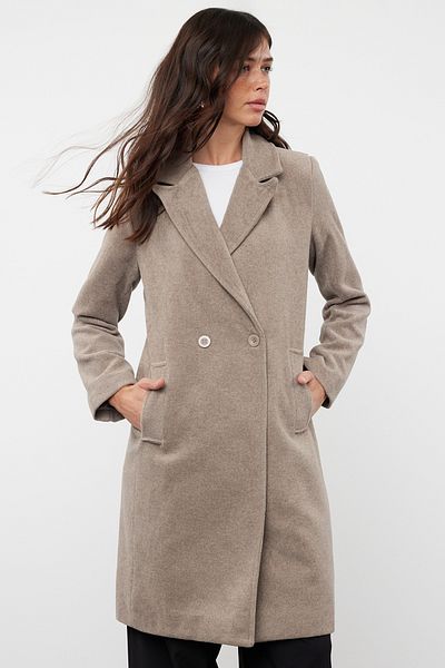 Trendyol Collection Norkový midi kabát – dvouřadá vlna Regular Fit TWOAW25KB00016