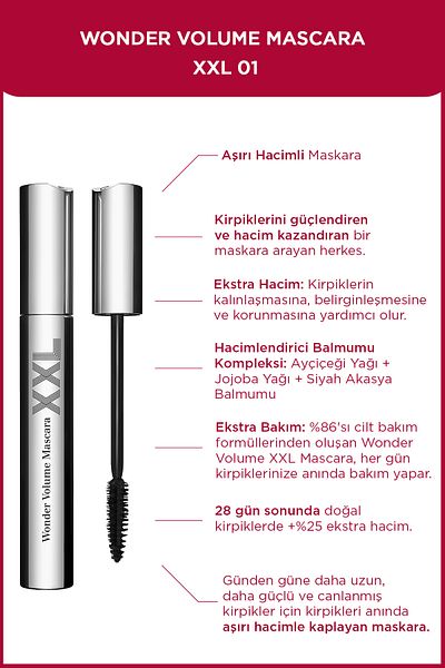 Clarins Wonder Volume Mascara Xxl Mascara #01-schwarz Clarins 8 ml