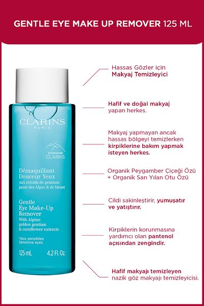 Clarins 125ml Gentle Eye Makeup Remover - Comfortable Cut