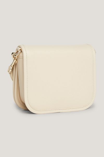 Tommy Hilfiger Women's Brand Logo Adjustable Shoulder Strap Stylish Looking Cream Shoulder Bag Suitable for Daily Use