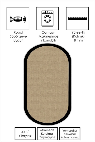 Lavita Home Wicker Oval Runner for Home Decoration - Non-Slip Base, Washable Machine