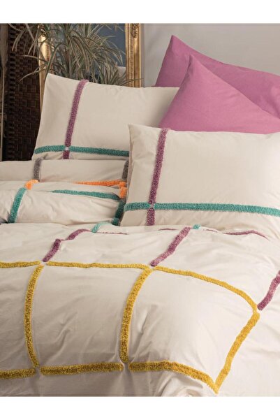 Cotton Box Постільна білизна з вишивкою Puff Ranforce для двоспального ліжка ...