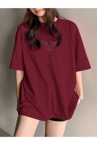FAVORİST Tricou supradimensionat din bumbac - Imprimate Mii, mânecă scurtă