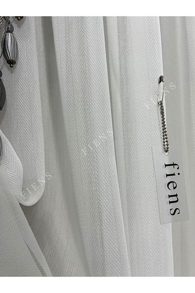 FİENS Fishback Light Silvery 1/2 Layer Medium Pleated Tulle Curtain Suitable for All Rooms No Ironing