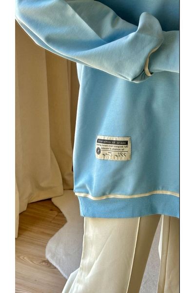 bergibo Set pantaloni de sport cu fermoar 100% bumbac - Detaliu gât