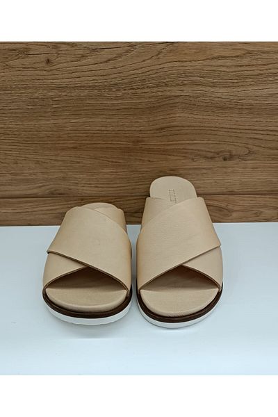 Mammamia YT2405 Papuci casual de damă din piele naturală de culoarea pielii