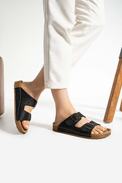 MÜJERİL'S Мария Гъвкави комфортни дамски чехли - двойна катарама, удобни ежед...