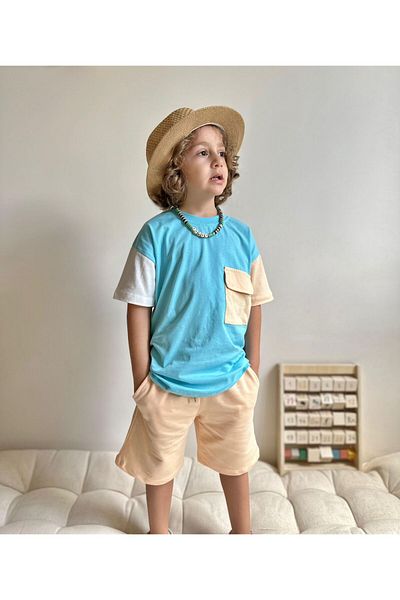 Jolly Kids Set pantaloni scurți cu buzunare colorate pentru băiat