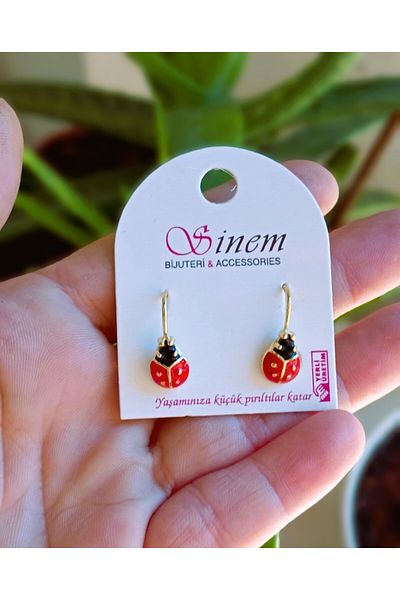 Eva Rose Ladybug Cherry Bee Children's Earrings - Hanging
