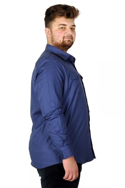 ModeXL Mode Xl Чоловіча сорочка Ukol Габардин Дві кишені 20360 Індіго