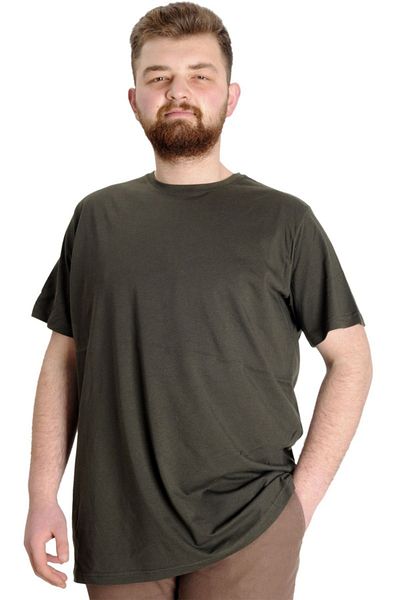 ModeXL Ανδρική μπλούζα Mode Xl Large Size Crew Neck Basic 20031 Χακί