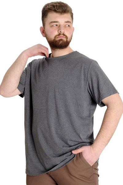 ModeXL Ανδρικό μπλουζάκι Mode Xl Large Size Basic 20031 Antramelange