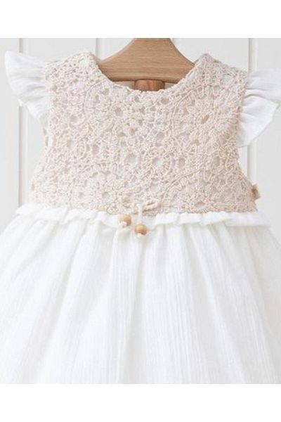 Mymio Natural Short Sleeve Dress For Girls