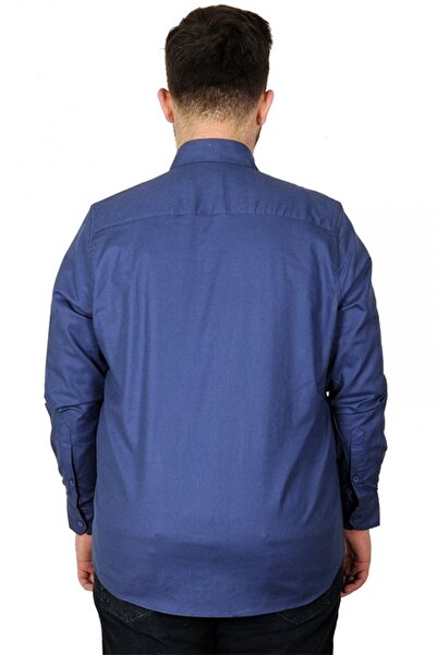 ModeXL Ανδρικό πουκάμισο Mode Xl Ukol Gabardin Double Pocket 20360 Indigo