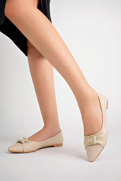 Freemax Freemax.041 Tan - Γυναικεία καλοκαιρινά παπούτσια μπαλαρίνας με άνετη πόρπη