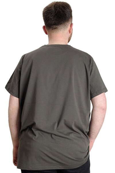 ModeXL Mode Xl Μεγάλο μέγεθος Lycra T-shirt Crew Neck 20149 Χακί