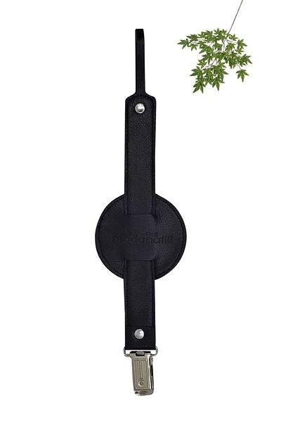 MODAPATİK Genuine Leather Pacifier Strap Navy Blue Squirrel