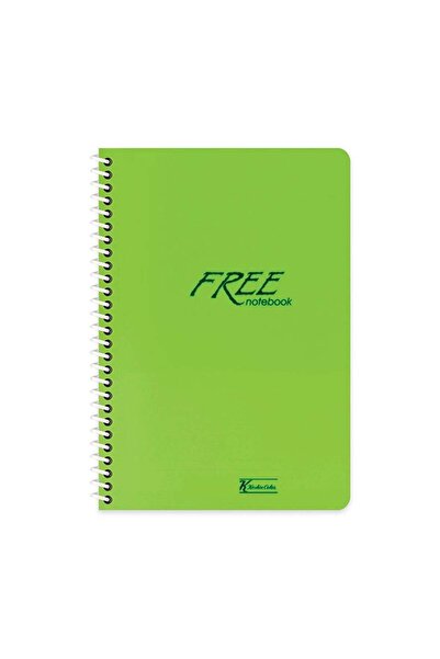 KESKİN COLOR Keskin Color Free Spiralli Yeşil Plastik Kapak 60 Yaprak A4 Çizg...
