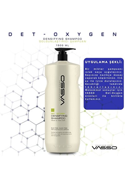 VASSO WOMEN Tuzsuz Sülfatsız Det Oxygen Densıfyıng Dolgunlaştırıcı Şampuan 1500 ml