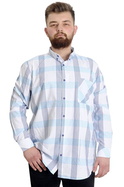 ModeXL Cămașă pentru bărbați Mode Xl mărime mare în carouri cu mânecă lungă 2...