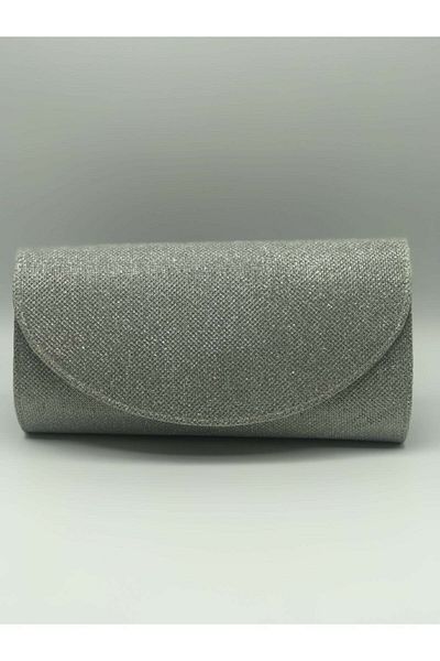 bibags Ασημί Glitter Βραδινή Τσάντα Φόρεμα
