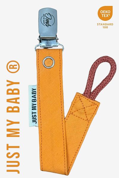 JMB Just My Baby Orange/Yellow/Water Green 3-Piece Solid Colored Pacifier Strap - Washable Cotton