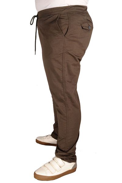 ModeXL Mode Xl Plus Size Trousers Linen Jogger Milano 21913 Khaki
