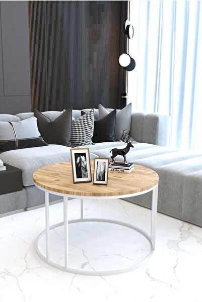 FAYMEND Tek Orta Sehpa Beyaz Atlantik Çam