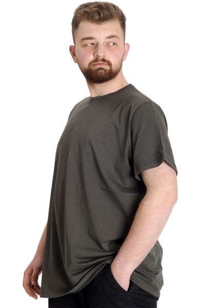 ModeXL Mode Xl Μεγάλο μέγεθος Lycra T-shirt Crew Neck 20149 Χακί