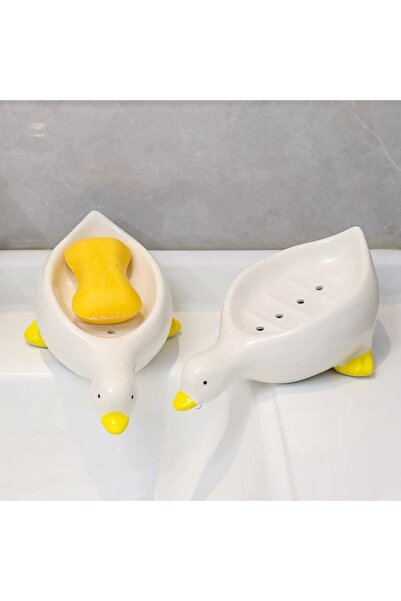 Alışverişhanem Pratik Sevimli Ördek Desenli Kendinden Su Boşaltmalı Ördek Tas...