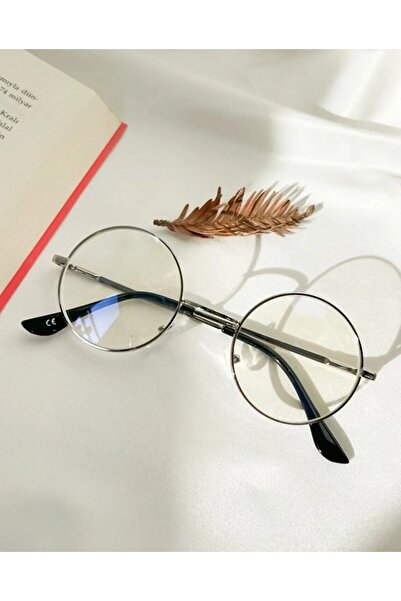 Aybars aksesuar Unisex Harry Potter Şeffaf Gözlük Gümüş Çerçeve