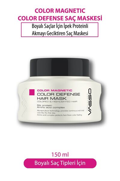 VASSO WOMEN Boyalı Saçlar Için Ipek Proteinli Renk Koruyucu Maske 150 ml