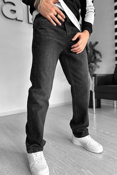 NO61 MAN Baggy Black Grinded Loose Cut Jeans