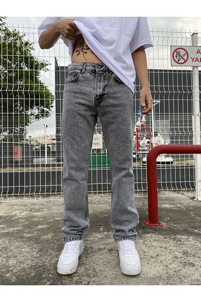 XPUPPETWEAR Gray Straight Long Leg Baggy Jeans