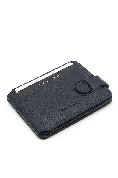 Tergan Men's Leather Wallet Navy Blue - 1658X86