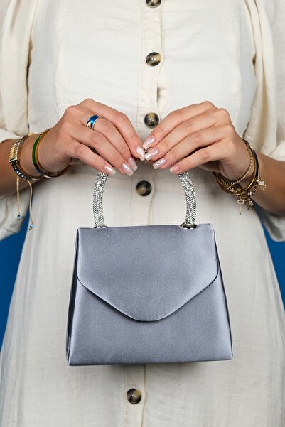 LuviShoes Gray Satin Stone MONAKO Women's Handbag