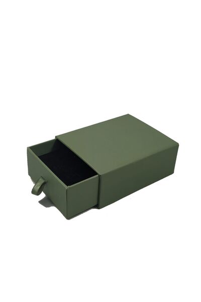 ÖZER KUTU Yeşil Çekmeceli Kolye&set Karton Kutu 12 Li Paket (içi Süngerli)