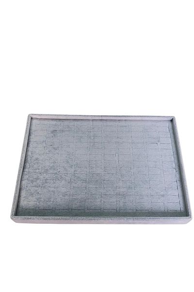 ÖZER KUTU Ring Stand-table 140 Pieces Submerged Gray Suede 25x35