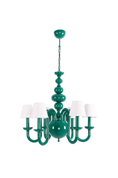 Umur Aydınlatma Roda 6'lı Yeşil Beyaz Şapkalı Sarkıt Avize