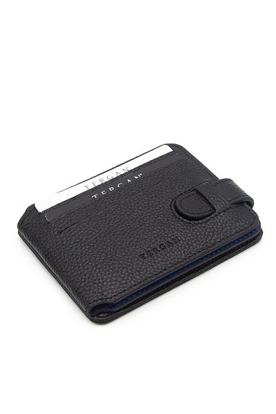 Tergan Men's Leather Wallet 1658U6M - Black/Sax